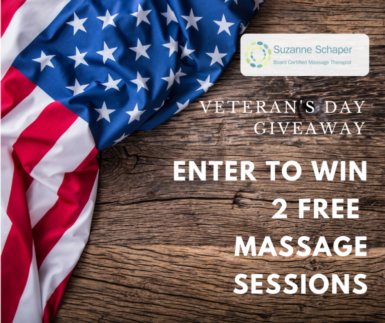 Veteran's Day Giveaway Nov. 612, 2017 Suzanne Schaper Massage